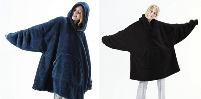 Wearable Blanket Hoodie for Newborn Infant and with Oversized Fleece and Kangaroo Pocket - Image 14