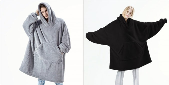 Wearable Blanket Hoodie for Newborn Infant and with Oversized Fleece and Kangaroo Pocket - Image 16