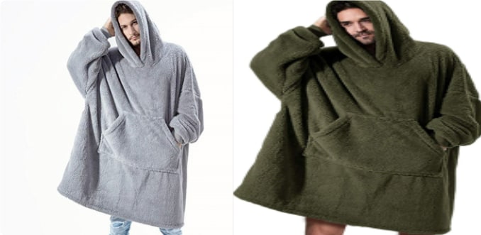 Wearable Blanket Hoodie for Newborn Infant and with Oversized Fleece and Kangaroo Pocket - Image 18