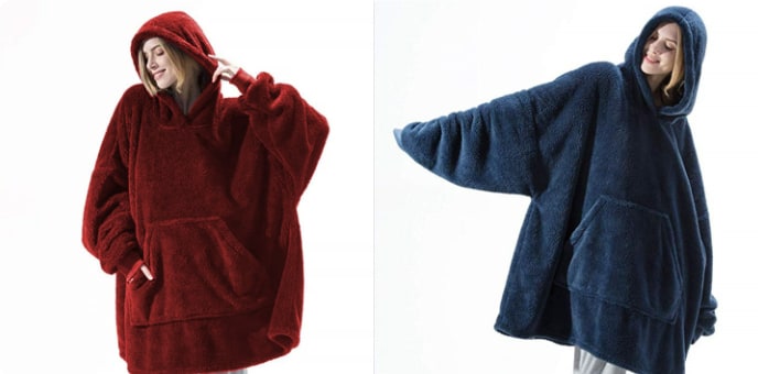 Wearable Blanket Hoodie for Newborn Infant and with Oversized Fleece and Kangaroo Pocket - Image 22
