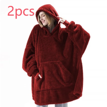 Wearable Blanket Hoodie for Newborn Infant and with Oversized Fleece and Kangaroo Pocket - Image 23