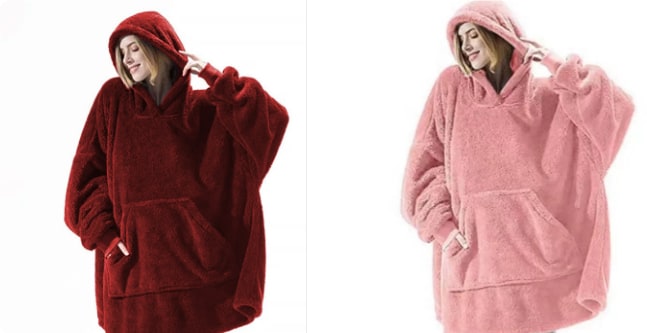 Wearable Blanket Hoodie for Newborn Infant and with Oversized Fleece and Kangaroo Pocket - Image 24