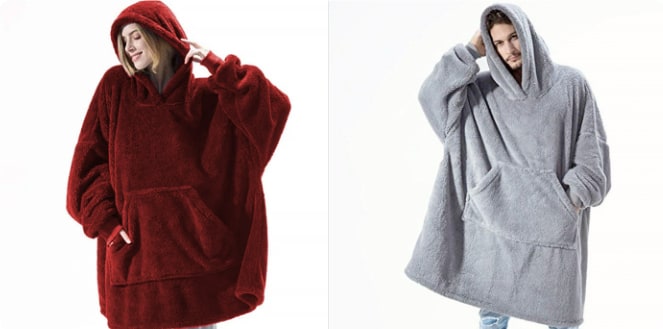 Wearable Blanket Hoodie for Newborn Infant and with Oversized Fleece and Kangaroo Pocket - Image 30