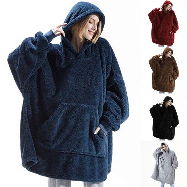 Wearable Blanket Hoodie for Newborn Infant and with Oversized Fleece and Kangaroo Pocket - Image 8