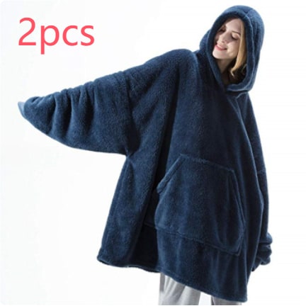 Wearable Blanket Hoodie for Newborn Infant and with Oversized Fleece and Kangaroo Pocket - Image 9