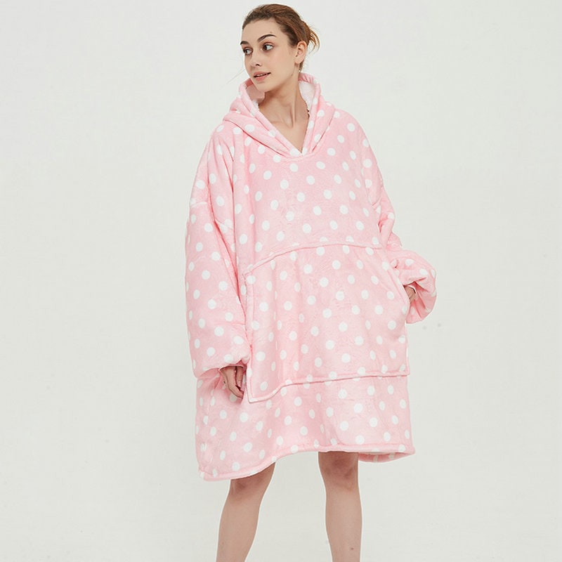 Wearable Blanket Hoodie with Sherpa Lining Oversized Fleece Pullover - Image 10