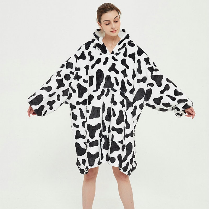 Wearable Blanket Hoodie with Sherpa Lining Oversized Fleece Pullover - Image 14