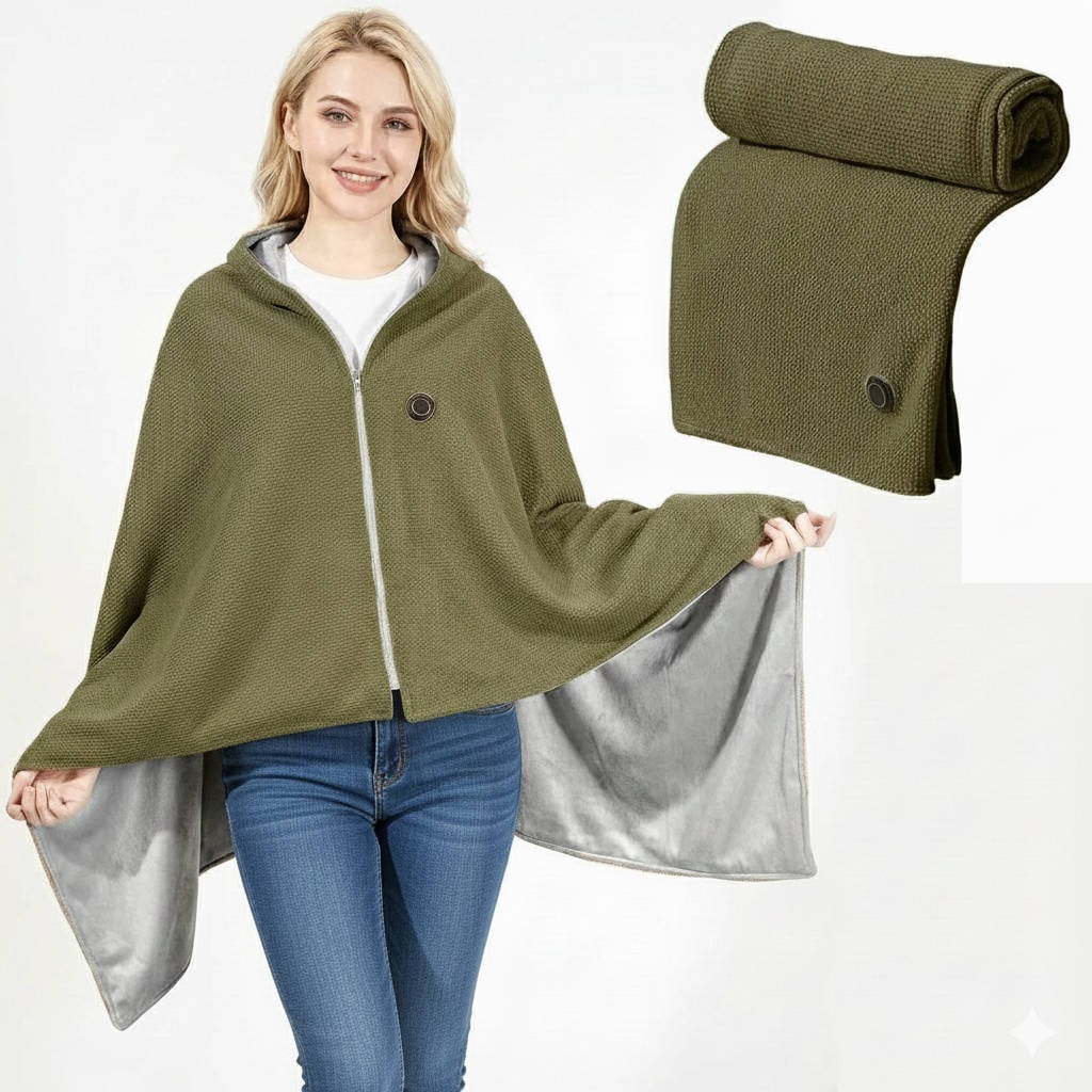 Wearable Heated Blanket Throw with USB Power Zipper Closure and 8 Heating Zones - Image 6