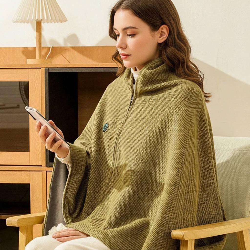 Wearable Heated Blanket Throw with USB Power Zipper Closure and 8 Heating Zones - Image 7