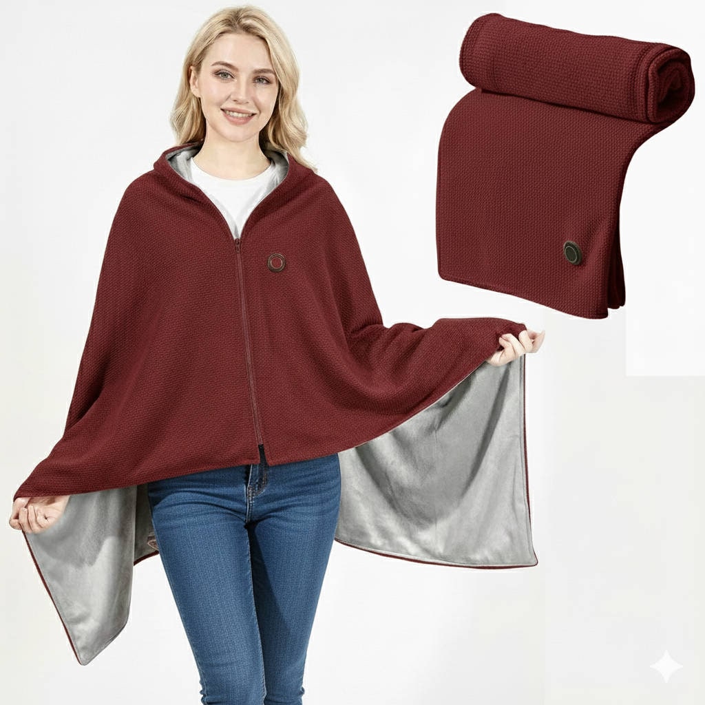 Wearable Heated Blanket Throw with USB Power Zipper Closure and 8 Heating Zones - Image 8