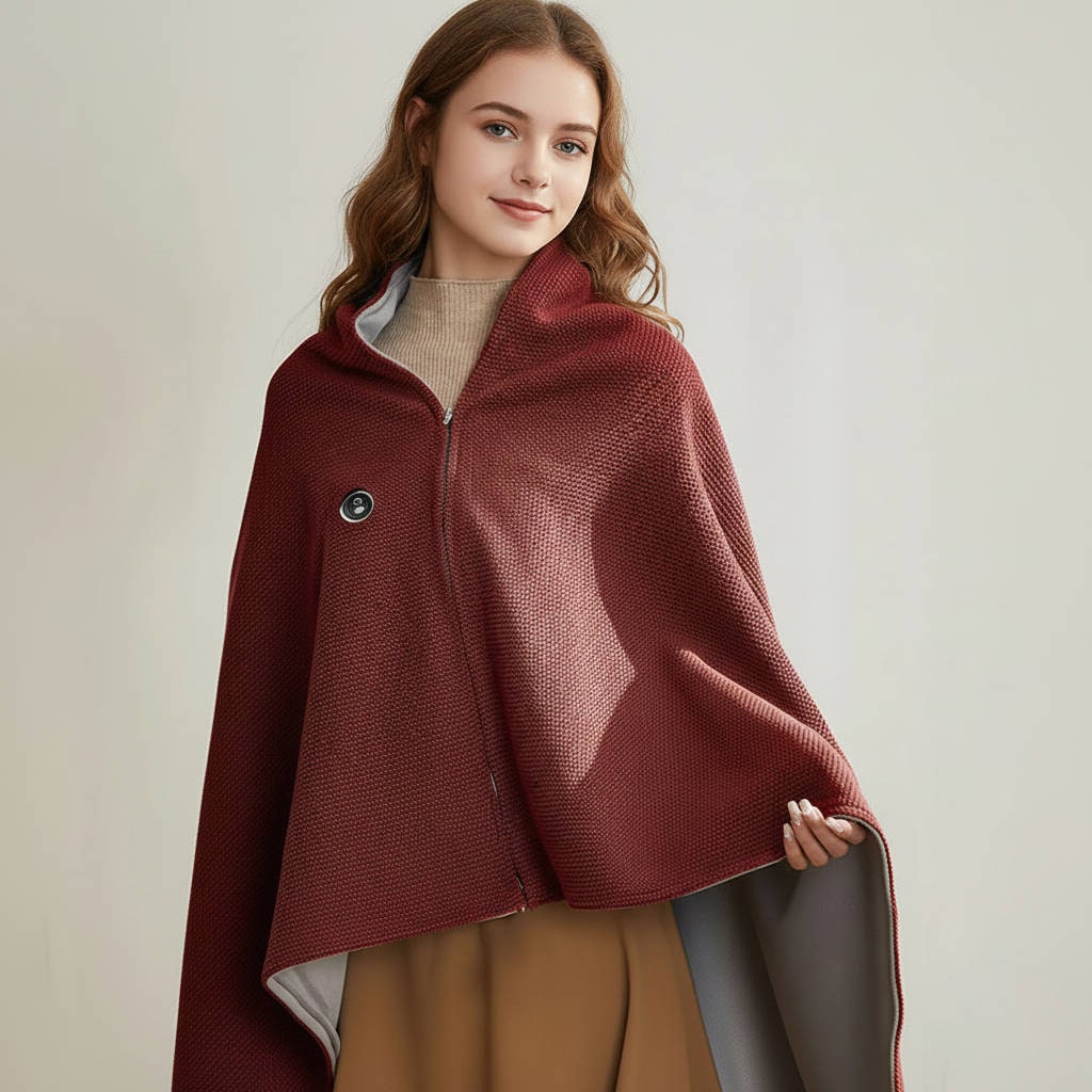 Wearable Heated Blanket Throw with USB Power Zipper Closure and 8 Heating Zones - Image 9