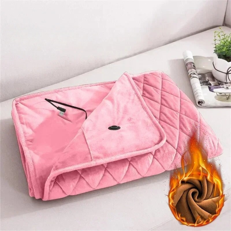 Wearable Heated Blanket with Portable Throw Design Soft Plush Fleece and USB Power - Image 2