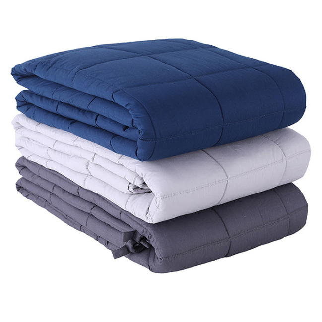 Weighted Blanket for Sleep and Stress Relief with Quilted Cotton Design Throw - Image 6