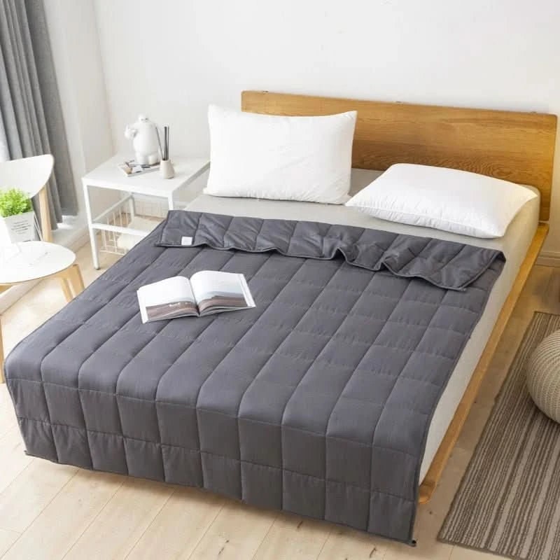 Weighted Blanket for Sleep Bed Anxiety Quilted Cotton Matte Throw - Image 1