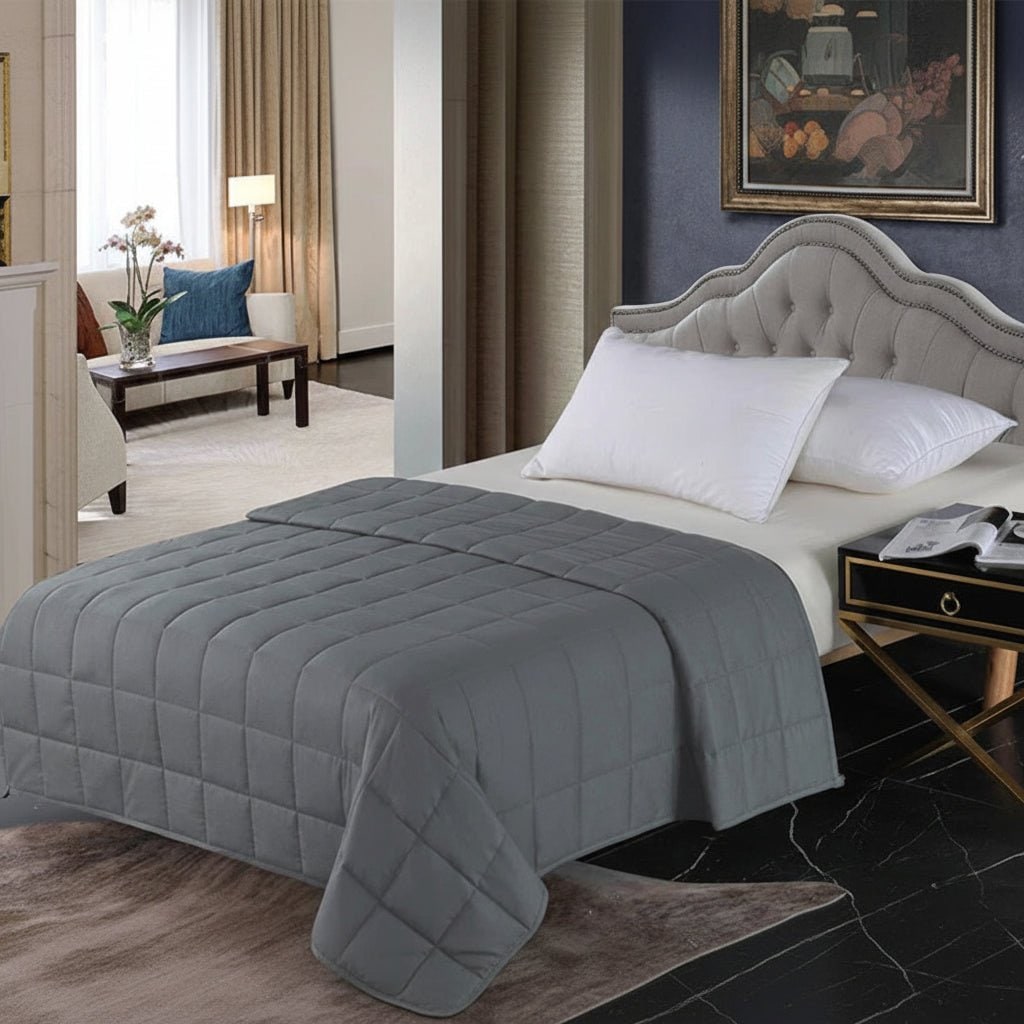 Weighted Blanket for Sleep Bed Anxiety Quilted Cotton Matte Throw - Image 8