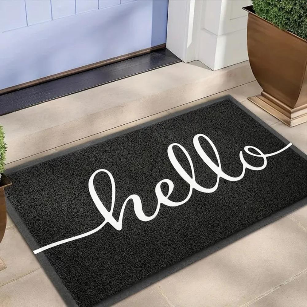 Welcome Mat Outdoor with PVC Loop Texture and Non-Slip Rubber Backing Cat - Image 1