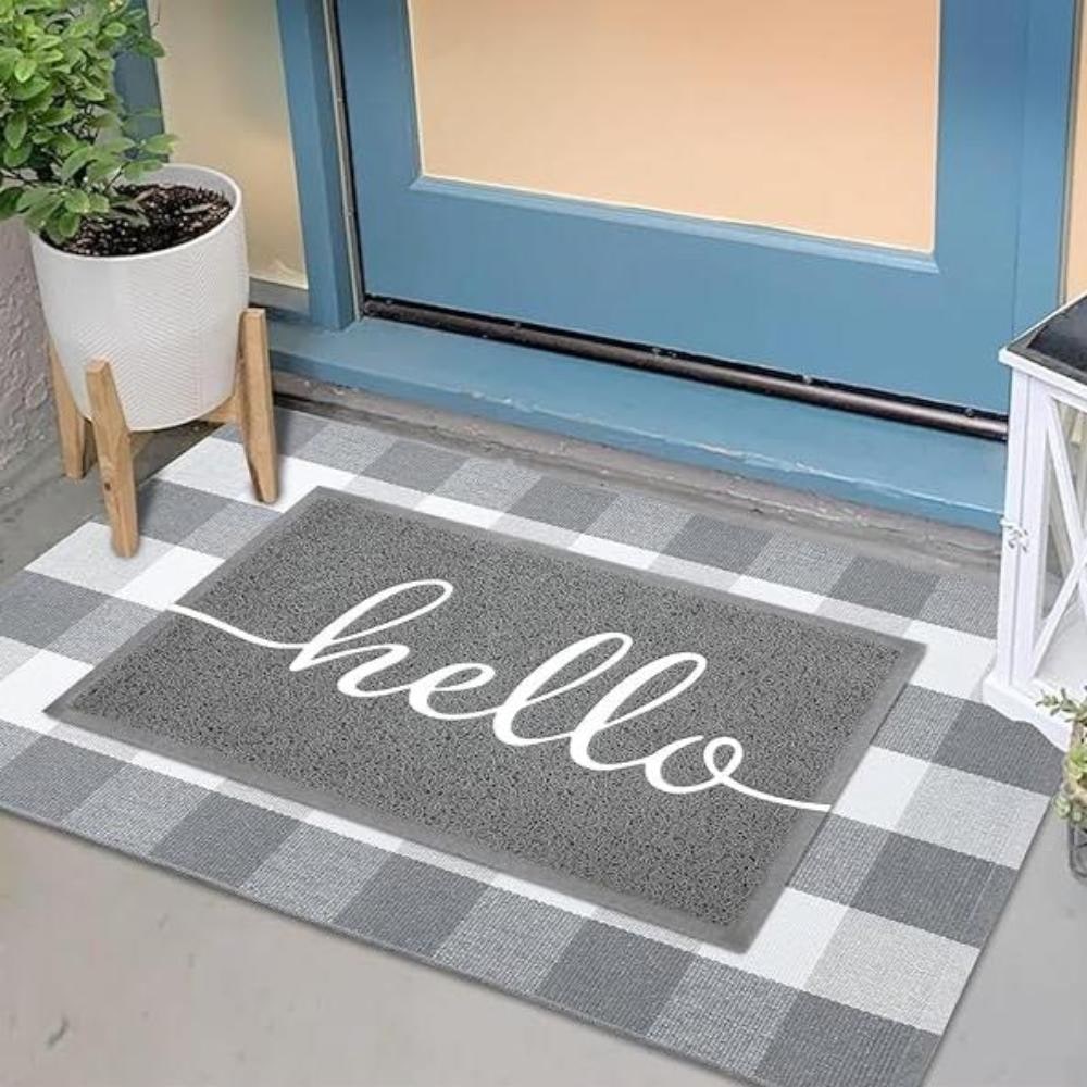 Welcome Mat Outdoor with PVC Loop Texture and Non-Slip Rubber Backing Cat - Image 3