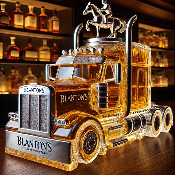 Whiskey Decanter and Glass Set with Semi Truck Design and Chrome Accents Personalised - Image 7