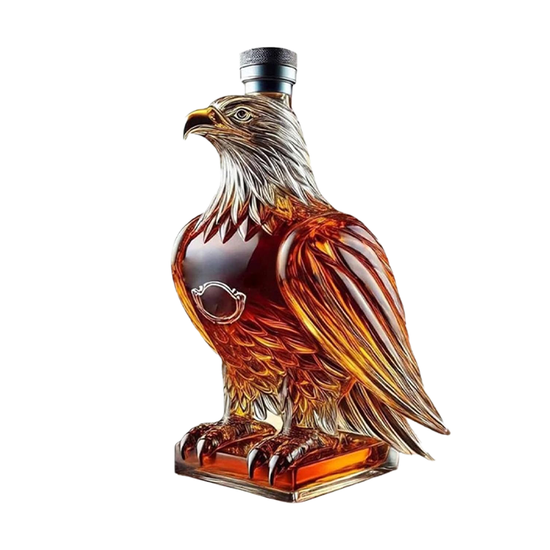 Whiskey Decanter Eagle Glass Stopper Clear Display Gift Liquor - Image 1