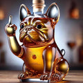Whiskey Decanter Glass Novelty French Bulldog Cork Stopper - Image 4