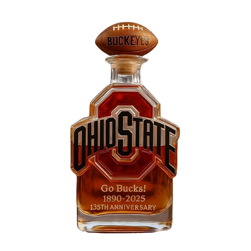 Whiskey Decanter Glass Sports Football Shaped Clear Gift - Image 1
