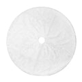 White Faux Fur Christmas Tree Skirt with Plush Soft Texture for Holiday Décor - Image 7