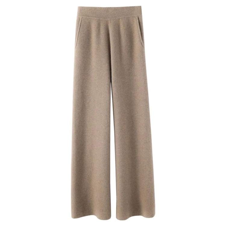 Wide Leg Pants Women's Knit High Waisted Soft Pockets Seamless Cashmere - Image 8