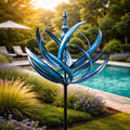 Wind Spinner Metal Garden Stake with Lotus Flower Design and 360 Degree Rotation Yard - Image 11