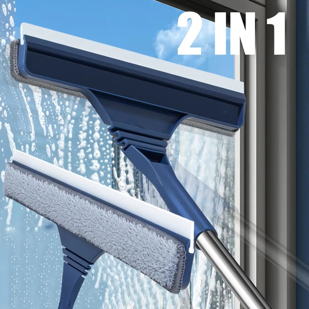 Window Squeegee and Microfiber Cleaner with Telescopic Handle for Streak-Free Cleaning - Image 3