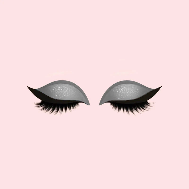 Winged Eyeliner Stickers with False Lashes and Glitter Eyeshadow - Image 12