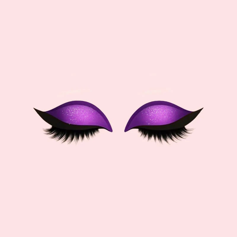 Winged Eyeliner Stickers with False Lashes and Glitter Eyeshadow - Image 13