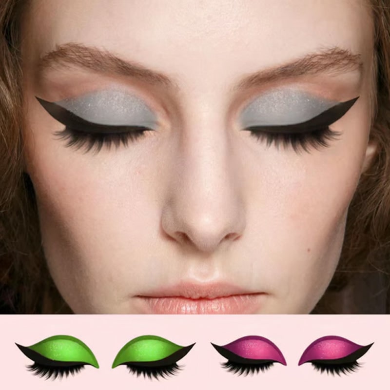 Winged Eyeliner Stickers with False Lashes and Glitter Eyeshadow - Image 4