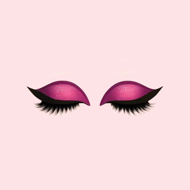 Winged Eyeliner Stickers with False Lashes and Glitter Eyeshadow - Image 7