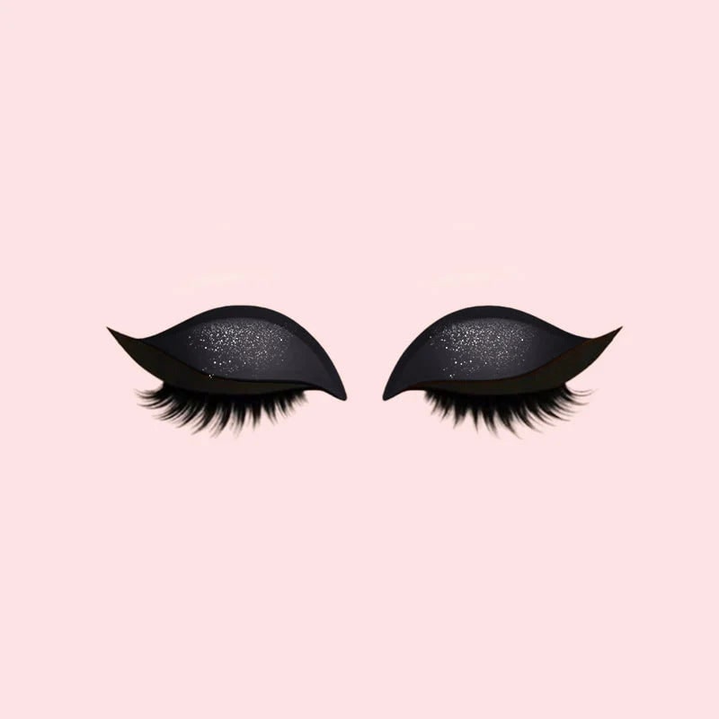 Winged Eyeliner Stickers with False Lashes and Glitter Eyeshadow - Image 8