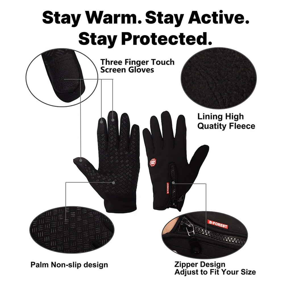 Winter Cycling Gloves Waterproof with Touchscreen Fingertips and Fleece Lining - Image 7