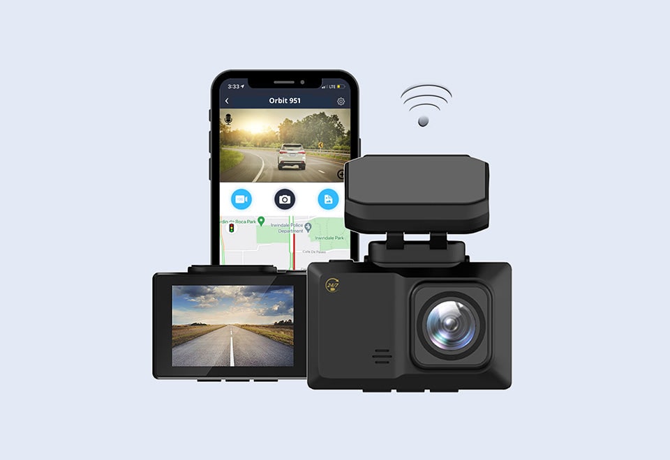 Wireless Dash Camera with Front and Rear for Car 1080p HD Dashboard with Lcd Screen and App Control - Image 4