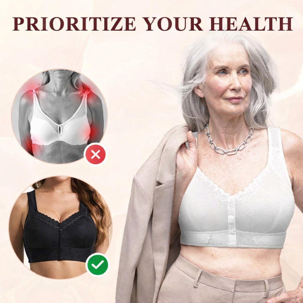 Wireless Front Closure Bra Seamless Molded Cups Wide Band - Image 3