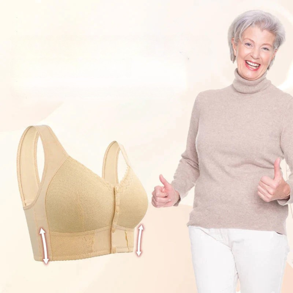 Wireless Front Closure Bra Seamless Molded Cups Wide Band - Image 4