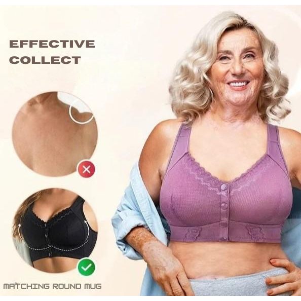 Wireless Front Closure Bra Seamless Molded Cups Wide Band - Image 6