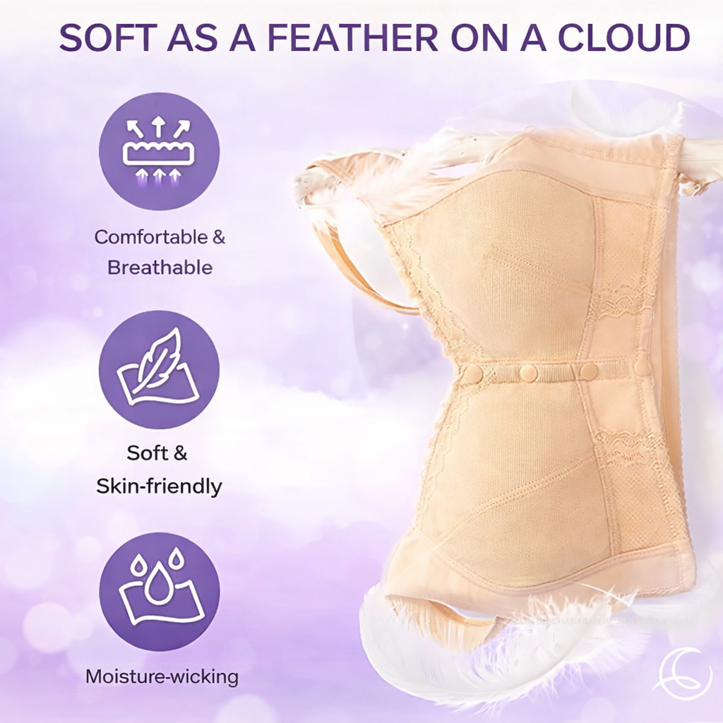 Wireless Front Closure Bra Seamless Molded Cups Wide Band - Image 7