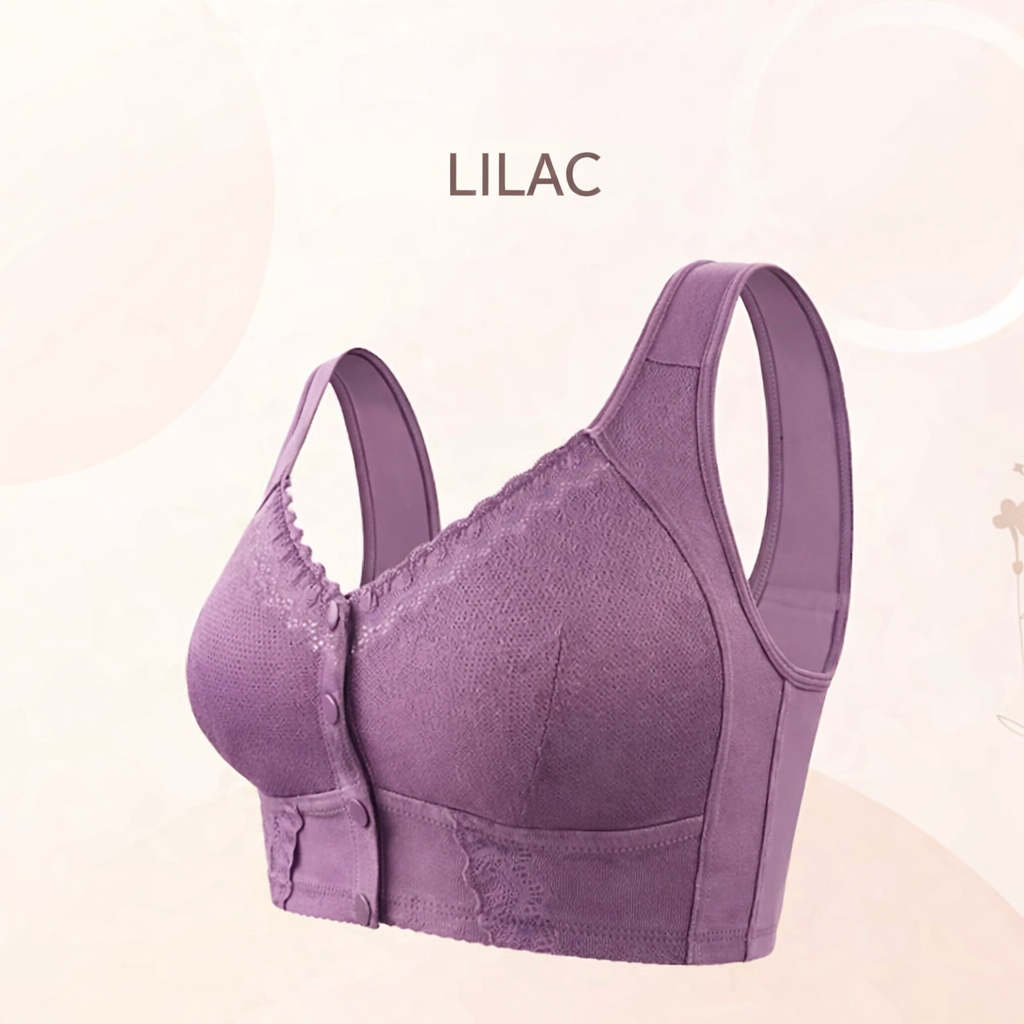 Wireless Front Closure Bra Seamless Molded Cups Wide Band - Image 9