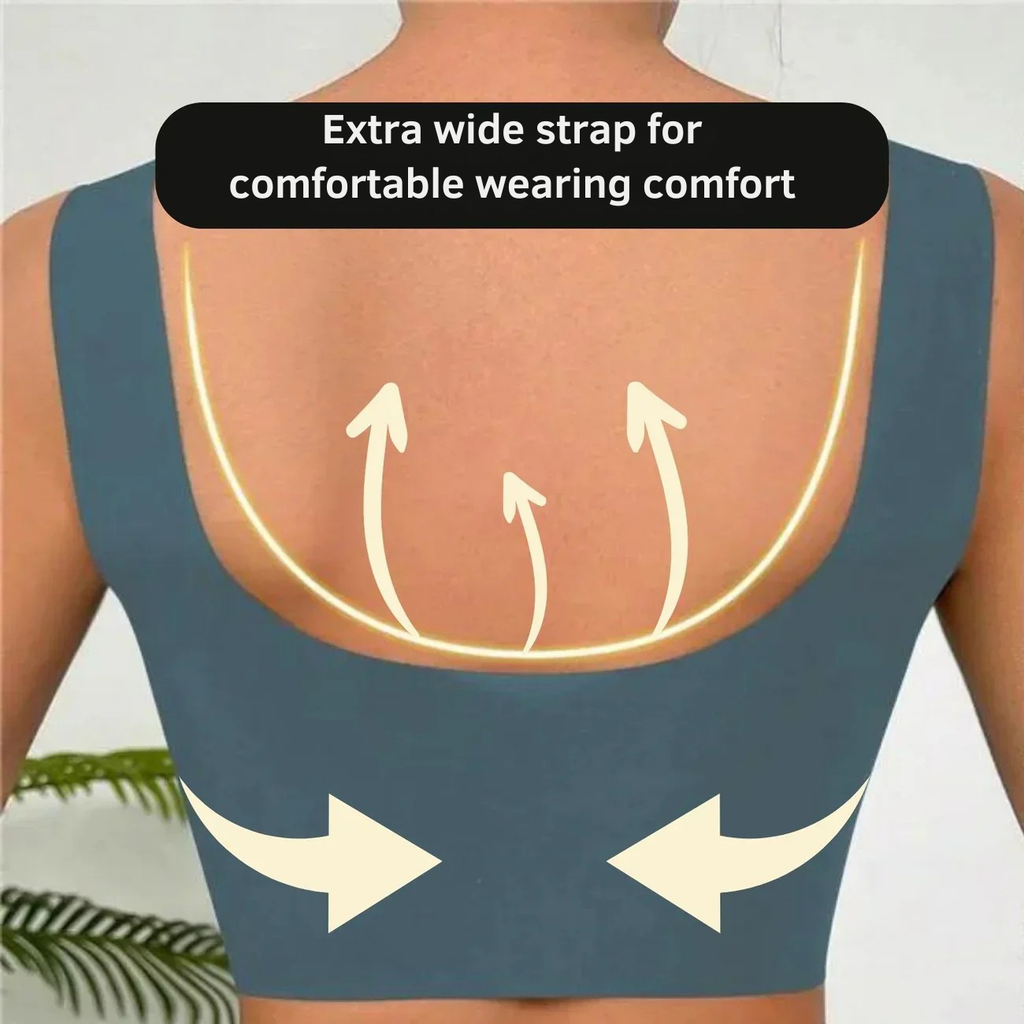 Wireless Push Up Bra Comfort Seamless Mesh Removable Pad Wide Strap No Wire - Image 3