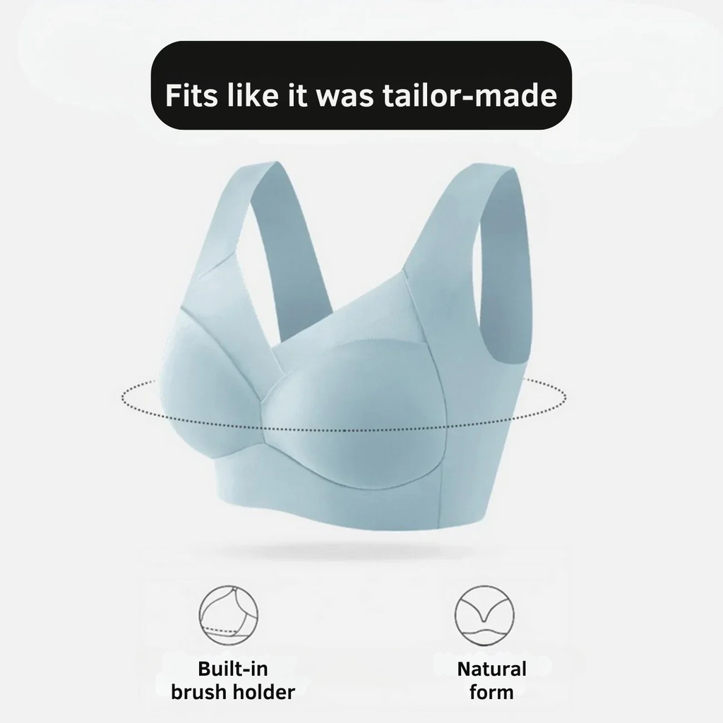 Wireless Push Up Bra Comfort Seamless Mesh Removable Pad Wide Strap No Wire - Image 5