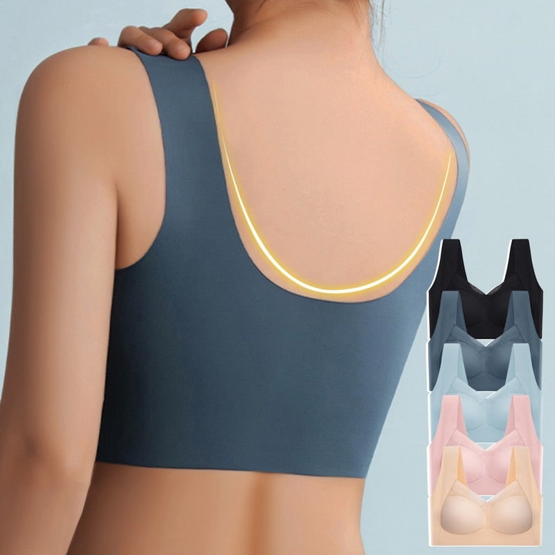 Wireless Push Up Bra Comfort Seamless Mesh Removable Pad Wide Strap No Wire - Image 6