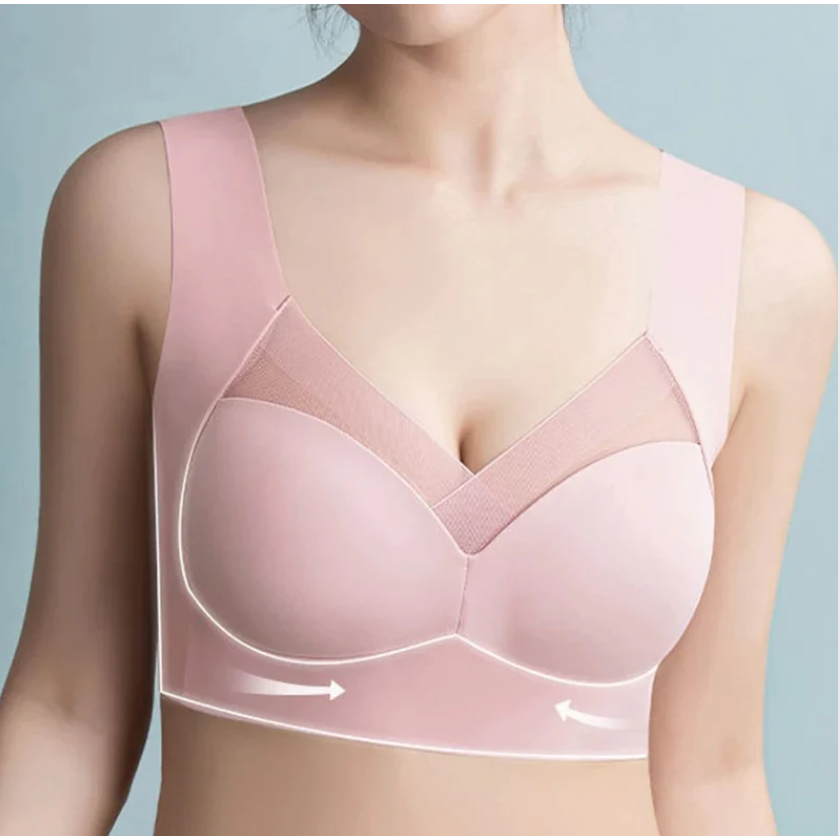 Wireless Push Up Bra Comfort Seamless Mesh Removable Pad Wide Strap No Wire - Image 7