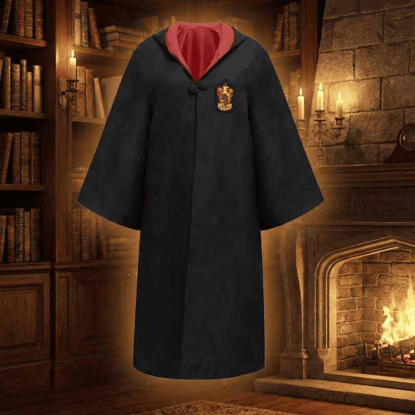 Wizard Costume Robe Hooded Embroidered Ankle Length - Image 1