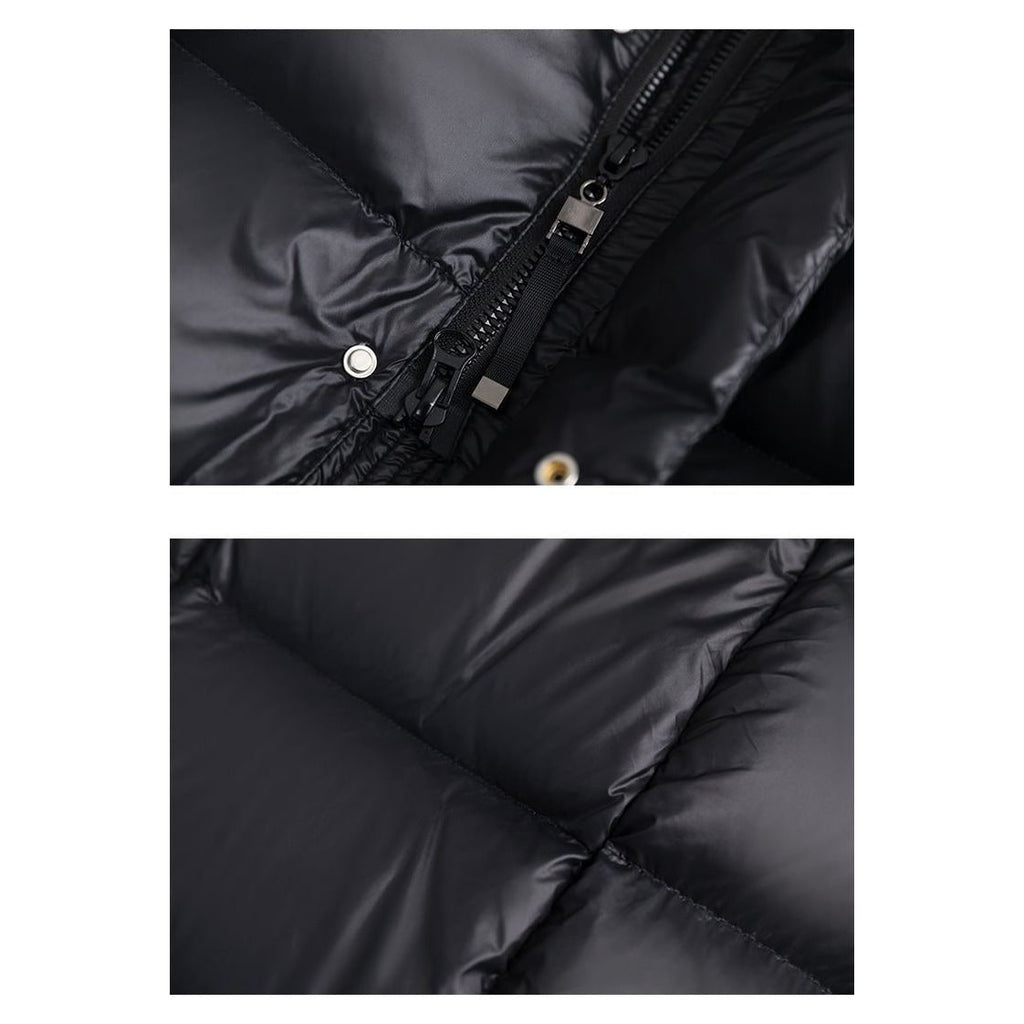 Women's Black Puffer Coat Long with Hood Water-Resistant Quilted Winter Jacket - Image 13