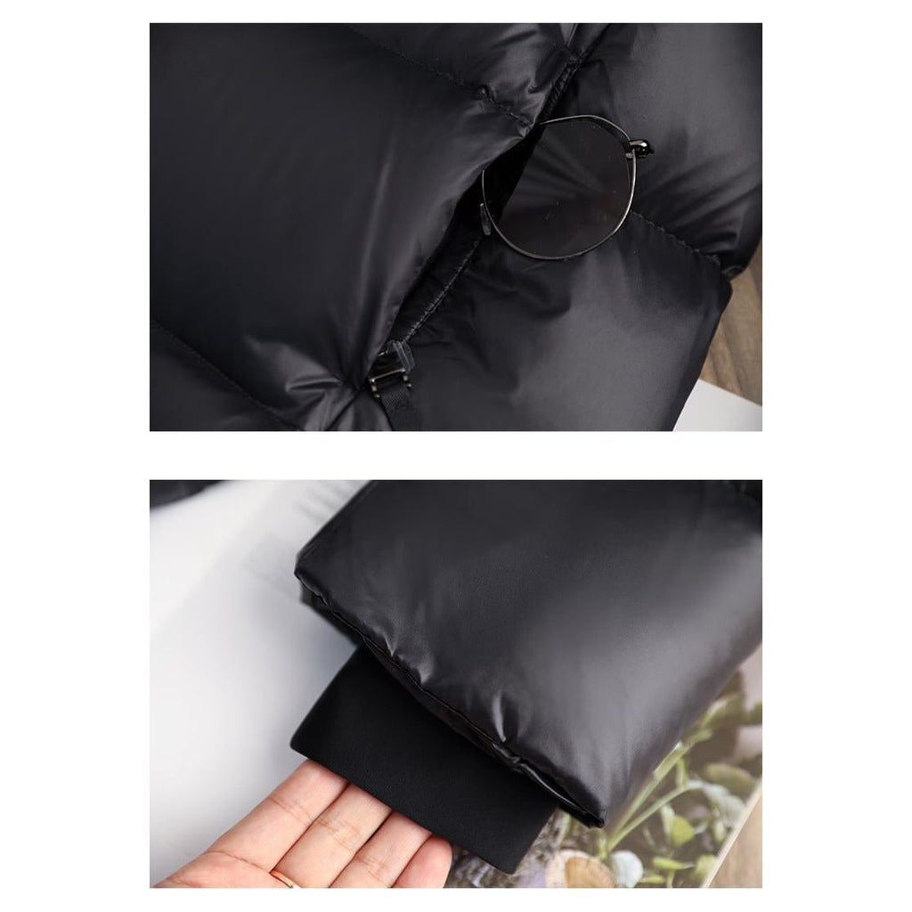 Women's Black Puffer Coat Long with Hood Water-Resistant Quilted Winter Jacket - Image 14