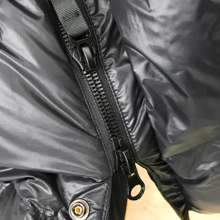 Women's Black Puffer Coat Long with Hood Water-Resistant Quilted Winter Jacket - Image 9