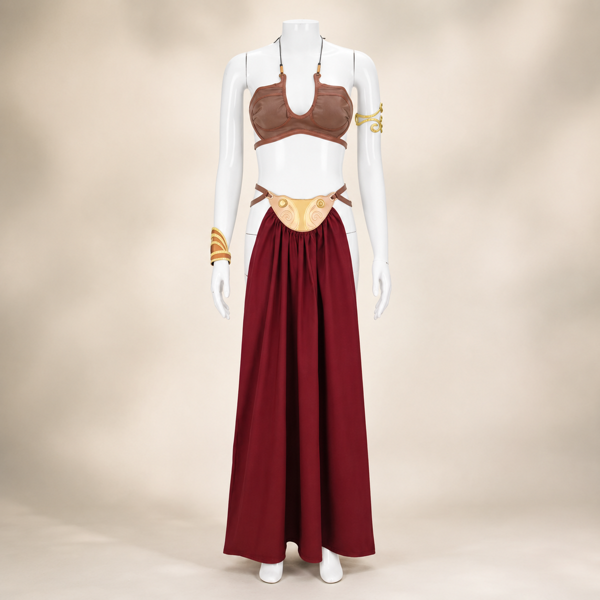 Women's Halloween Cosplay Princess Costume Dress with Satin Cape and Halter Neck for Fantasy Events - Image 5